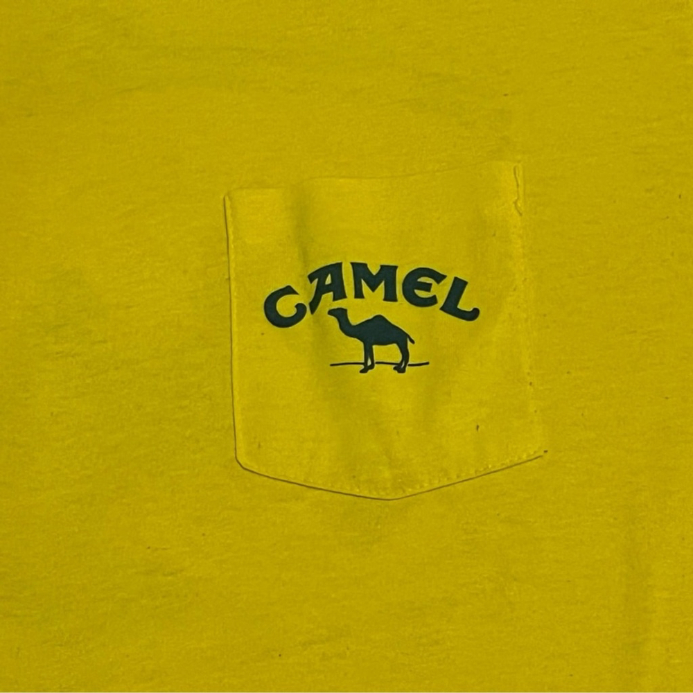 Vintage 1989 Rare Camel Cigarette Joe Cool Short Sleeve T Shirt Size XL Yellow‎ - Picture 2 of 8